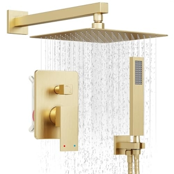 HoliSpa Shower System with 10-Inch Gold Rain Shower Head