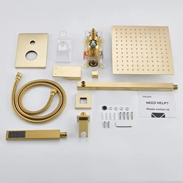 HoliSpa Shower System with 10-Inch Gold Rain Shower Head