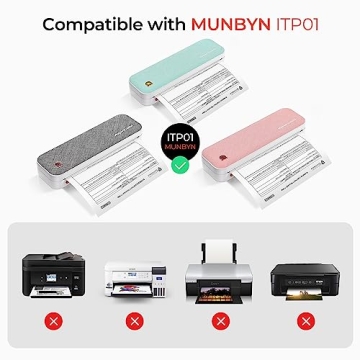 MUNBYN A4 Thermal Paper Rolls - BPA Free & Clear Printing