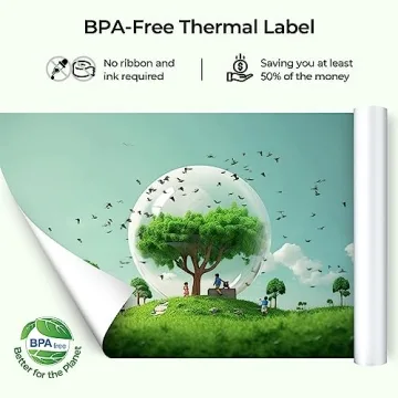 MUNBYN A4 Thermal Paper Rolls - BPA Free & Clear Printing