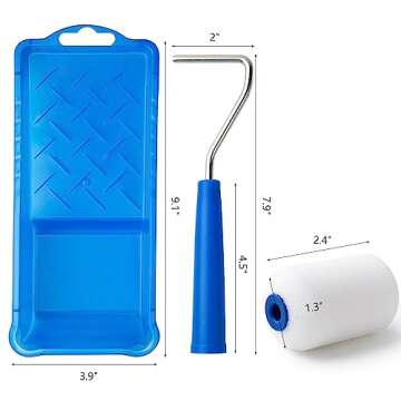 Mister Rui Foam Paint Roller, 2 Inch Mini Paint Roller Kit 10 Pack, Touch Up Small Paint Roller for Painting Wall, Door, Cabinet