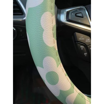 Floral Leather Steering Wheel Cover for Women