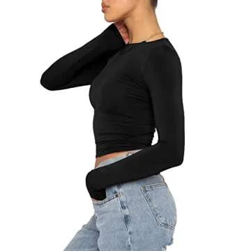 Stylish Y2K Long Sleeve Top for Women - Versatile Fashion