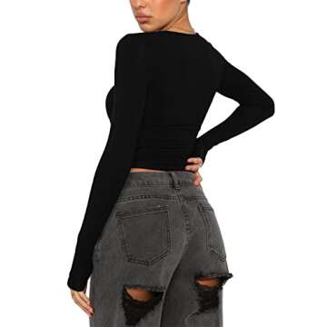 Stylish Y2K Long Sleeve Top for Women - Versatile Fashion