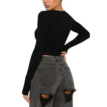 Stylish Y2K Long Sleeve Top for Women - Versatile Fashion