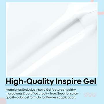 modelones Gel Nail Polish, 1 Pcs15ml White Color Gel Polish Soak Off LED Pure Solid Milky White Base Salon Nail Gel Polish Set Nail Art Starter Manicure DIY at Home Gift for Women, 0.5 Fl Oz