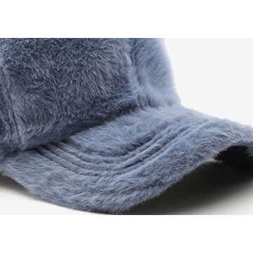 Avilego Winter Baseball Cap Women Men Cozy Faux Fur Baseball Cap Adjustable Trucker Cap for Outdoor ...