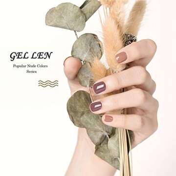 Gellen Gel Nail Polish Kit, 6 Colors Neutral Nudes Gel Polish Set, Nail Art Design Popular Home/Salon DIY Nail Gel Polish Manicure Starter Kit