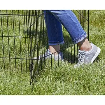 MidWest Homes for Pets Dog Exercise Pen & Playpen, 24"W x 42"H, With Door, Black