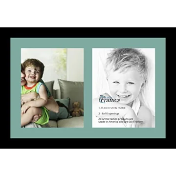 ArtToFrames Collage Photo Frame - Satin Black, 2 Openings for 8x10 Photos, Stylish & Versatile