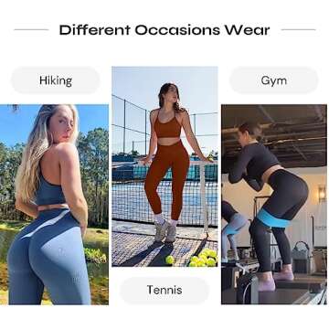 Cosmolle Workout Sets for Women High Waist Yoga Leggings Set Active Wear Tracksuit Running Yoga Athl...