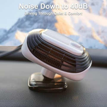 Car Heater, Upgraded Adjustable Speed Car Heater That Plugs Into Cigarette Lighter, HOGUWID Car Defroster 2 in 1 Fast Heating or Cooling Fan，360 Degree Rotary Base Portable Car Heater 12V 120W