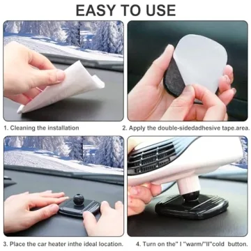 Car Heater, Upgraded Adjustable Speed Car Heater That Plugs Into Cigarette Lighter, HOGUWID Car Defroster 2 in 1 Fast Heating or Cooling Fan，360 Degree Rotary Base Portable Car Heater 12V 120W
