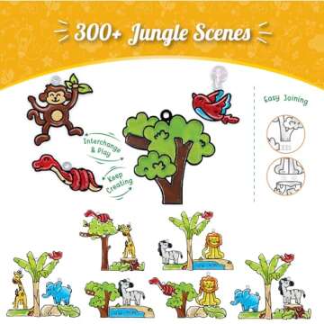 Imagimake Window Art Jungle Suncatcher Kit | Kids Crafts Supplies | Girls Toys Age 6-8 | Arts and Crafts for Kids Ages 8-12 | Creative Fun Craft Kit | Easter Gifts for Kids | Easter Toys