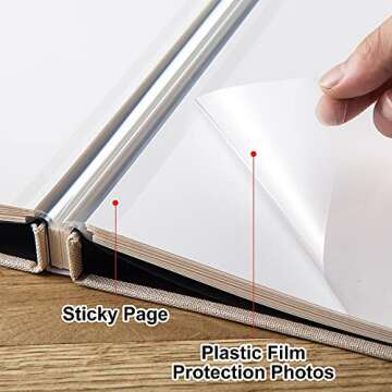 GYKDRSOIE Self Adhesive Photo Album 3x5 4x6 5x7 6x8 8x10 Acid Free Magnetic Pages DIY Scrapbook，Le...