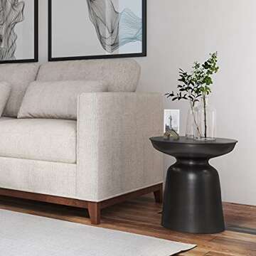 SIMPLIHOME Toby Modern Industrial 17 inch Wide Metal Accent Side Table in Antique Copper, Fully Asse...