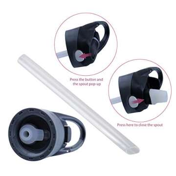 mountop Kids Water Bottle with Silicone Straw and Handle, Easy Use for Girls and Boys, BPA-free Water Bottle for Kids 14oz 400ml