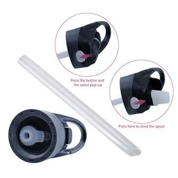 mountop Kids Water Bottle with Silicone Straw and Handle, Easy Use for Girls and Boys, BPA-free Water Bottle for Kids 14oz 400ml