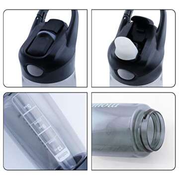 mountop Kids Water Bottle with Silicone Straw and Handle, Easy Use for Girls and Boys, BPA-free Water Bottle for Kids 14oz 400ml