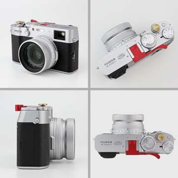 Haoge LUV-X54W Metal Lens Hood with MC UV Protection Multicoated Ultraviolet Lens Filter for Fujifilm X100VI Fuji X100V Camera Silver