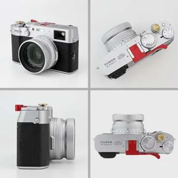 Haoge LUV-X54W Metal Lens Hood with MC UV Protection Multicoated Ultraviolet Lens Filter for Fujifilm X100VI Fuji X100V Camera Silver