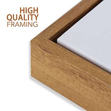 hepix Canvas Wall Art Leaves Wall Paintings Simple Wooden Framed Wall Pictures for Bedroom Bathroom Living Room Home Decorations 17×13