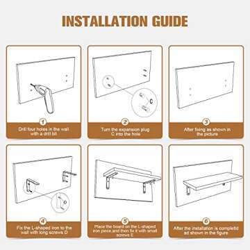 POTRAS Floating Shelves for Bedroom, Rustic Wood Bathroom Shelves for Wall Set of 4, Farmhouse Style Upgraded Wooden Floating Shelf for Wall Décor, Wall Storage, Kitchen, Living Room- Carbonized Brown