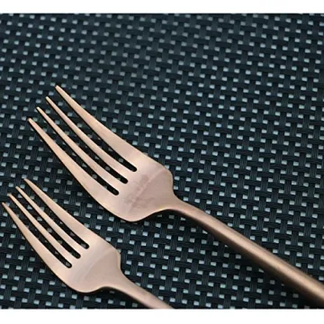 Luxury Flatware Set for 4, Rose Gold Plated Stainless Steel