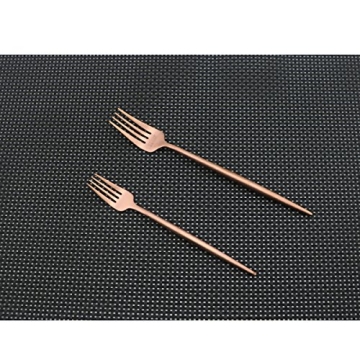 Luxury Flatware Set for 4, Rose Gold Plated Stainless Steel