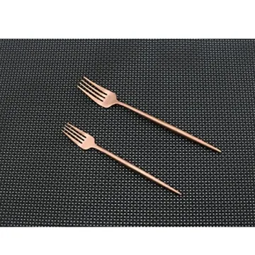 Luxury Flatware Set for 4, Rose Gold Plated Stainless Steel