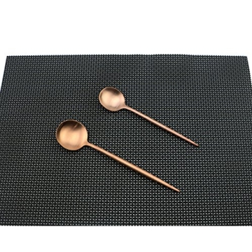 Luxury Flatware Set for 4, Rose Gold Plated Stainless Steel