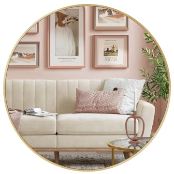 SONGMICS Round Gold Mirror | 24 Inch Stylish Wall Decor for Home
