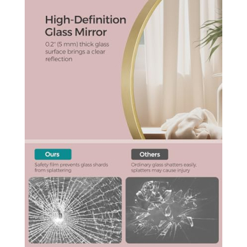 SONGMICS 24-Inch Round Gold Mirror for Any Home