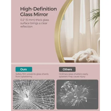 SONGMICS 24-Inch Round Gold Mirror for Any Home