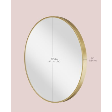 SONGMICS 24-Inch Round Gold Mirror for Any Home