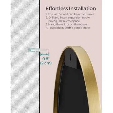 SONGMICS 24-Inch Round Gold Mirror for Any Home