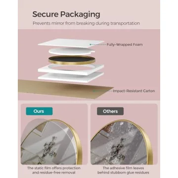 SONGMICS 24-Inch Round Gold Mirror for Any Home