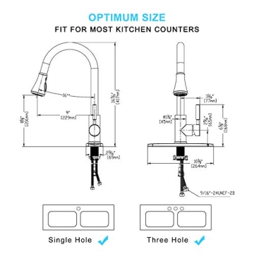 SOKA Gold Kitchen Faucet Pull Out Gold Single Handle Kitchen Sink Faucet with Pull Down Sprayer 3 Hole for RV Utility / Laundry Sink Stainless Steel, brushed gold (SK5002AR)