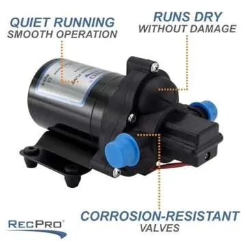 RecPro RV Water Pump Direct Replacement For Shurflo 4008-101-A65 3.0 GPM | 12V Water Pump | Self-Prime | Camper Water Pump | RV Plumbing