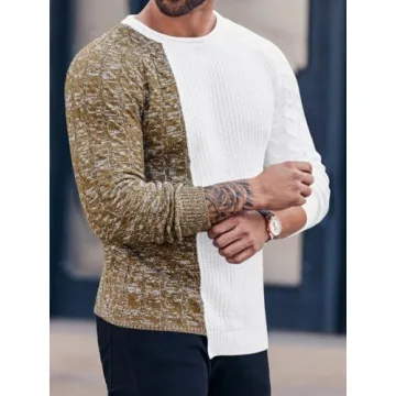 Stylish Taoliyuan Men's Winter Pullover Sweater in Brown