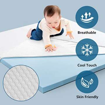 ORTHOMTEX Cooling Gel Memory Foam Mattress Topper 3 Inch
