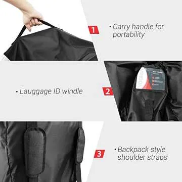 YOOFAN Car Seat Travel Bag, Waterproof Carseat Gate Check Backpack for Air Travel with Adjustable Padded Straps, Front Strap, Luggage ID Window for Car Seat, Stroller, Booster (46x46x85cm)