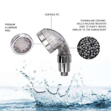 Socila Professional LED Sprayer Head 2.5 Inch Auto Color Changing, Rainfall High Pressure, And Water Filtration For Shampoo Bowl