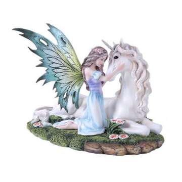 Enchanting Fairy Princess with Unicorn Statue for Home Decor