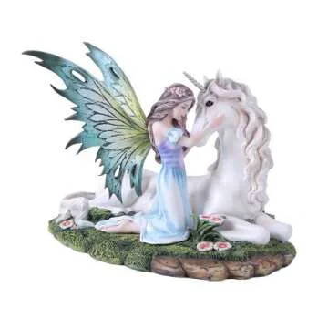Enchanting Fairy Princess with Unicorn Statue for Home Decor
