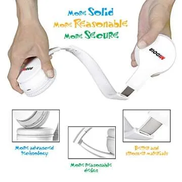 MIDOLA Kids Headphones Bluetooth 5.3 Wireless 60H Play Time Volume Limit 85/110dB Over Ear Foldable Protection Headset/Wired AUX Cord Mic for Child Boy Girl Travel School Phone Pad Tablet White