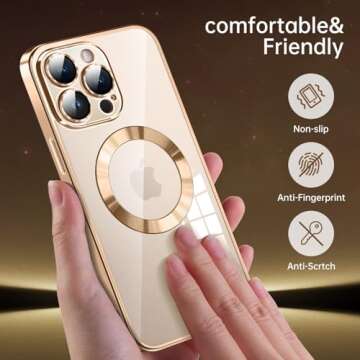 Spevert Magnetic Clear Case for iPhone 14 Pro Max – Elegant Protection with Lens Cover