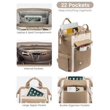 LOVEVOOK Travel Laptop Backpack for Women, 18 Inch Extra Large Backpack Purse Teacher Bags Work, Wee...