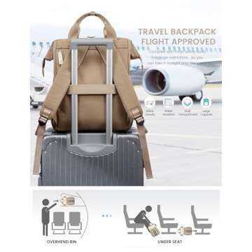 LOVEVOOK Travel Laptop Backpack for Women, 18 Inch Extra Large Backpack Purse Teacher Bags Work, Weekender Carry on Computer Backpack with Luggage Strap, Nurse Bags College Backpack