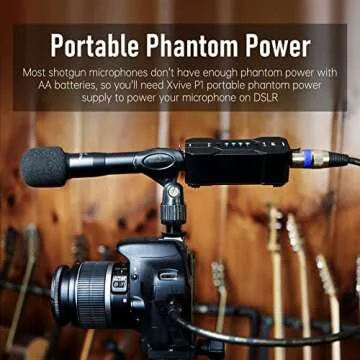 Xvive P1 Phantom Power Supply for Microphone Preamp,Condenser Microphones,Shotgun Mic,with XLR Cable